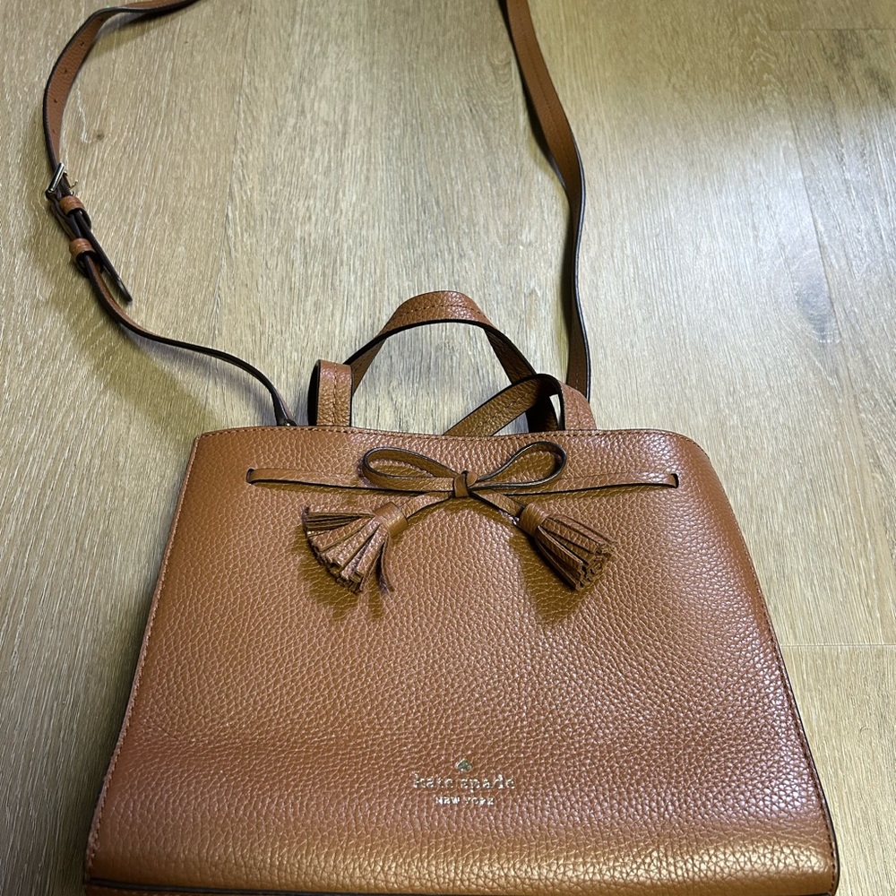 Kate Spade Brown Crossbody Bag with Decorative Bow